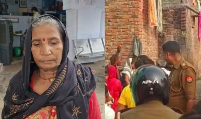 आगरा में पुलिस ने महिला को हिरासत में लिया